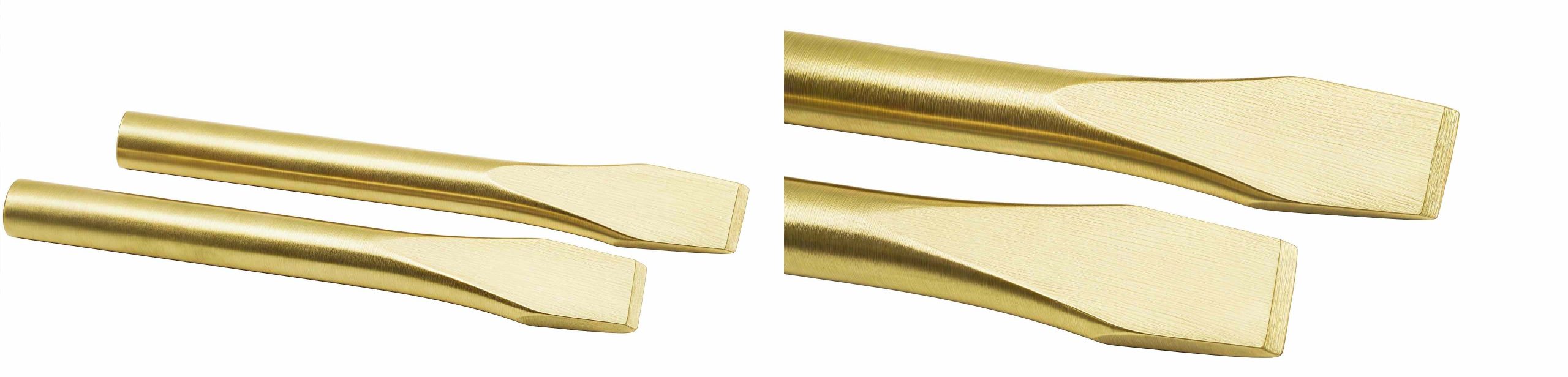 Precision ground flat edge non-sparking chisel for chiseling
