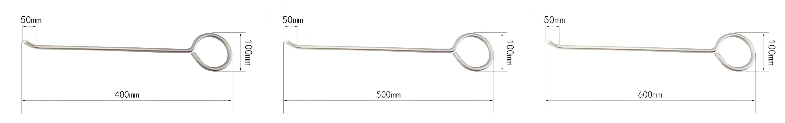 Customizable size 304 stainless steel round handle hook